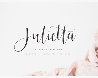 Julietta Script Font, Calligraphy Font, Handwritten Script Font, Cricut Font, Font for SVG, Modern Calligraphy, Wedding Font