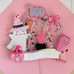 Pinker Geist Cake Topper: Gruseliger Halloween Geburtstag Party Dekor