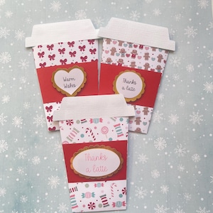 Porta tarjetas de regalo con forma de taza de café, Porta tarjetas de regalo con forma de taza de café para Navidad, Porta tarjetas de regalo decorativo, Ideas para regalos de Navidad, Porta tarjetas de regalo, Vacaciones