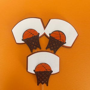 Handmade Basketball Cupcake Toppers: Sports Theme Party