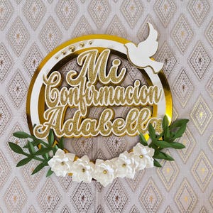Adorno elegante para tarta de confirmación, adorno para tarta de primera comunión, decoración para fiesta de celebración religiosa, adorno para mi tarta de confirmación