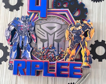 Transformers Cake Topper Robot Birthday Topper Boy Party Decor Autobot Decoration Robot Party Theme
