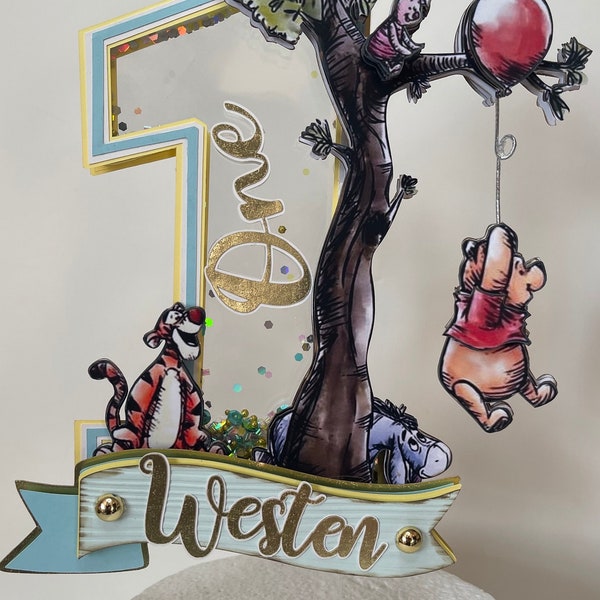 Classic Winnie the Pooh cake topper, Classic Winnie the Pooh party, Winnie the Pooh birthday, Winnie the Pooh, Winnie the Pooh cake topper