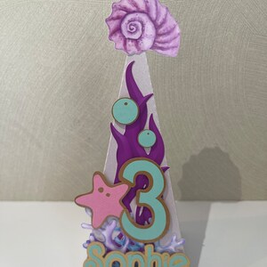 Mermaid favor box, Mermaid cone treat box,  Mermaid treat box, Mermaid loop box, Under the sea party decor, Mermaid birthday decoration