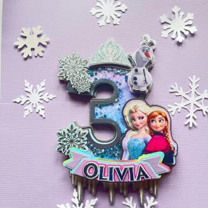 Adorno para tarta de Frozen, Cumpleaños de Frozen, Adorno para tarta de cumpleaños de Frozen, Adorno para tarta de Elsa y Anna, Cumpleaños con temática de Frozen, Decoración de fiesta de Frozen
