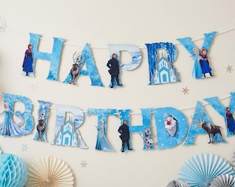 Frozen Girlande: Elsa und Anna Partydekoration