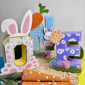 Letra 3D coelho, letra 3D Páscoa ONE, decoração de festa, decoração de festa temática Páscoa, festa de aniversário Páscoa, letra 3D personalizada