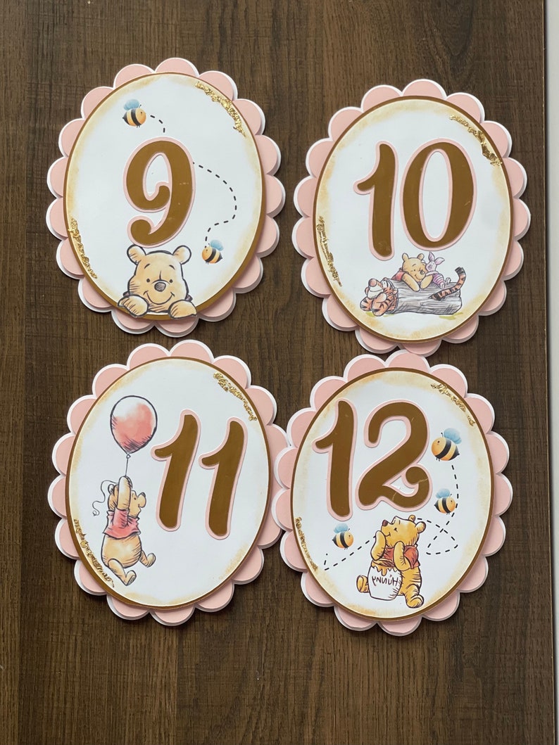 Handmade Winnie the Pooh Milestone Cards: Baby Photo Props - Etsy