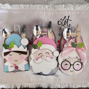Porta cubiertos con forma de hombre de jengibre, porta cubiertos navideño, porta utensilios, funda para cubiertos, vajilla navideña, juego de 6 porta cubiertos