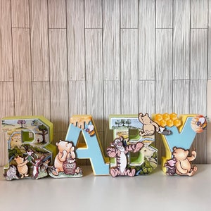 Winnie the Pooh 3D letter, Classic Pooh 3D letters, Pooh bear 3D Letter, Baby shower decoration, Pooh photo prop, Pooh birthday decoration