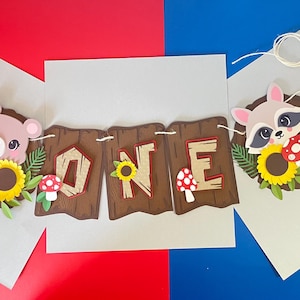 Woodland high chair banner, Woodland animals banner, Forest Animal Birthday Decoration, Party high chair sign, Woodland photo prop banner
