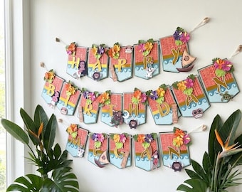 Moana Geburtstagsbanner: Tropische Hawaiianische Partydekoration