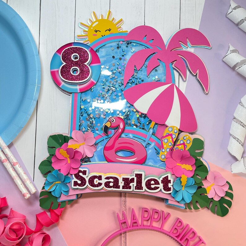 Pool Party Cake Topper: Summer Splash Birthday Decoration - Etsy