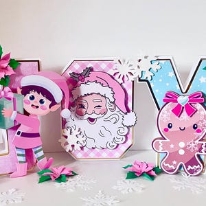 Handgemaakte 3D-kerstbrief: peperkoek, kerstman, elfenfeestdecoratie