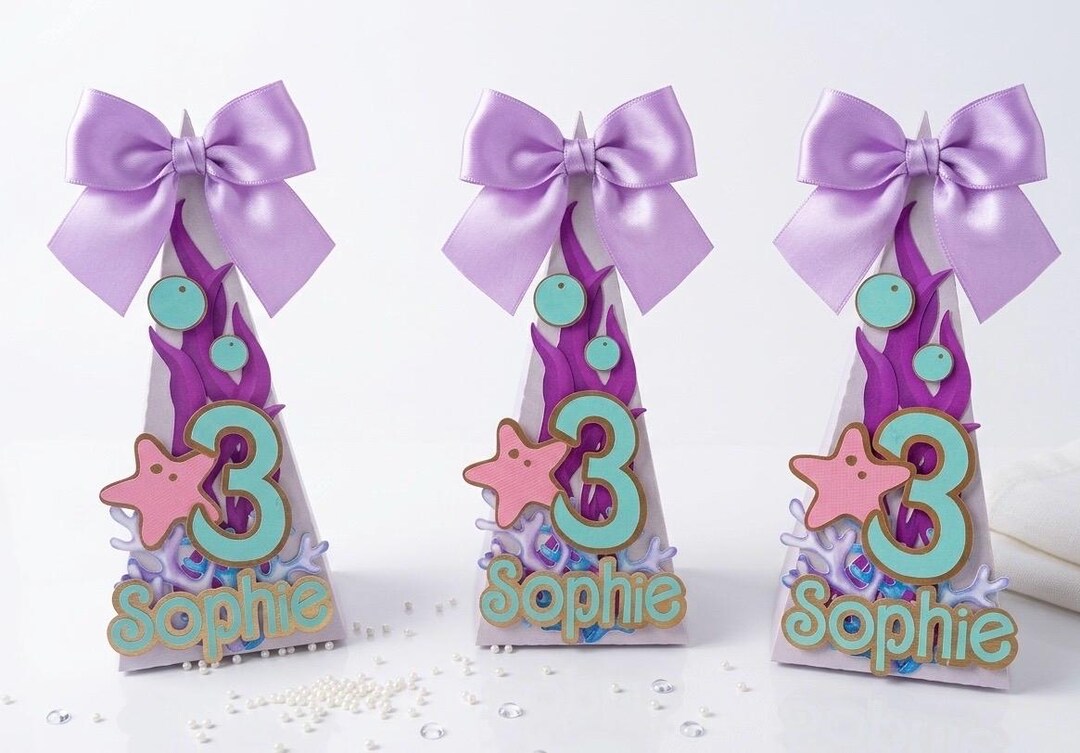 Mermaid Party Favor Boxes Personalized Under the Sea Treat Boxes ...