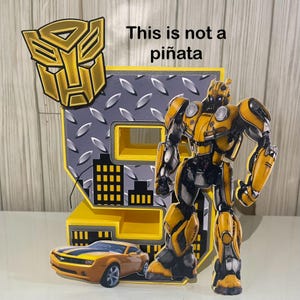 Transformers 3D Number, Transformers Birthday Party, Custom Bumblebee ...