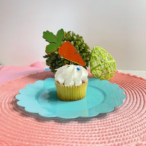 Easter Carrot Cupcake Topper, Set of 12, First Birthday Party Decoration, Spring Celebration, Easter cupcake topper, Easter Party Decoration