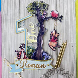 Winnie the Pooh Birthday Cake Topper: Handmade Party Decoration