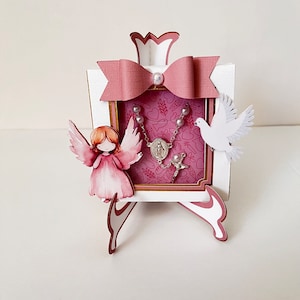 Handmade Rosary Favor Box: Christening, First Communion, Confirmation