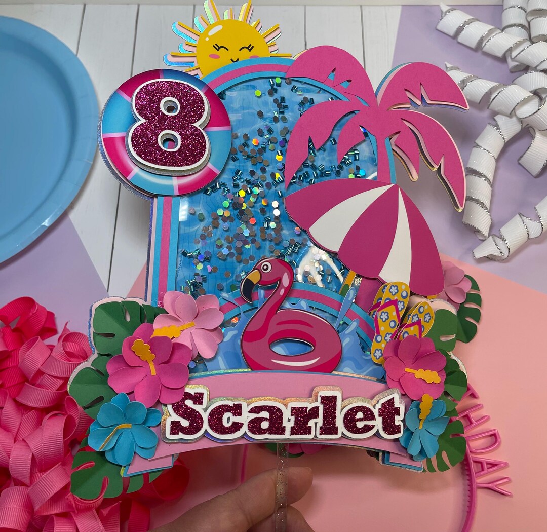 Pool Party Cake Topper: Summer Splash Birthday Decoration - Etsy