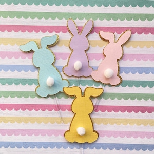 Bunny Cupcake Toppers: Pastel Easter Rabbit Decor, Set of 12
