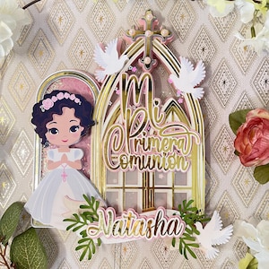 First holy communion cake topper, First holy communion party decoration, My first communion cake topper, Religious Cake Topper