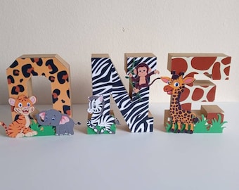 Safari 3D Buchstabe: Wild One Dschungel Party Dekoration