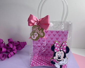 パーソナライズされたミニーマウスのギフトバッグ - 手作りのバースデートリートバッグ（6個セット）