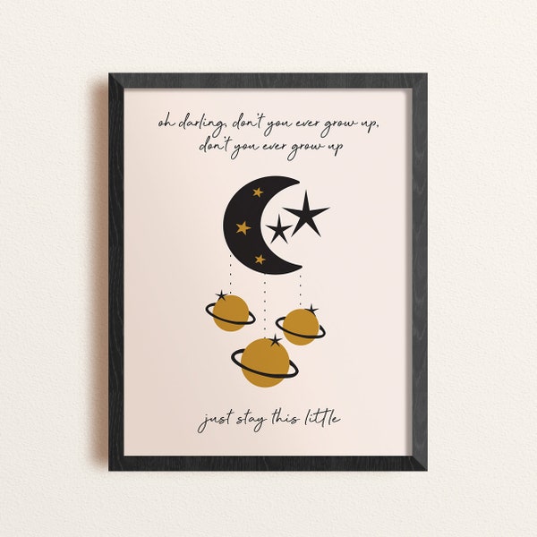 Darling Don’t You Ever Grow Up, Taylor Swift Nursery Print, Taylor Swift Nursery Art, Taylor Swift Print, Printable