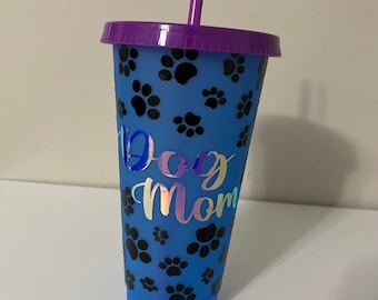 Dog Mom tumbler Aussie Gift for dog mom Lab Golden Husky etc 24 oz Tumbler Dog Mom Color Changing Tumbler cup Fur mama tumbler Pug