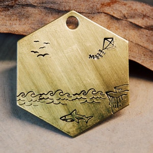 Shark hexagon tag
