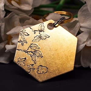 Autumn squirrel hexagon tag