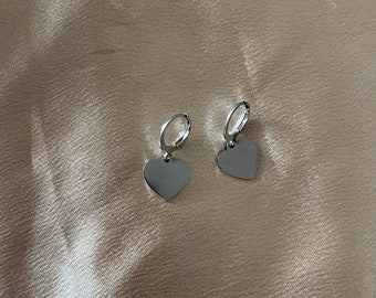 Heart Charm Huggie Earrings