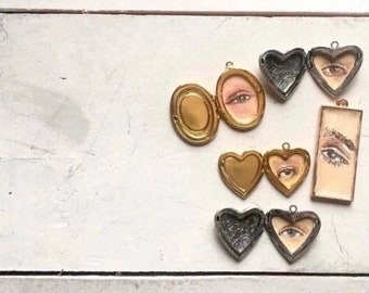 Op maat gemaakte handgeschilderde Lovers Eye medaillon hanger ketting