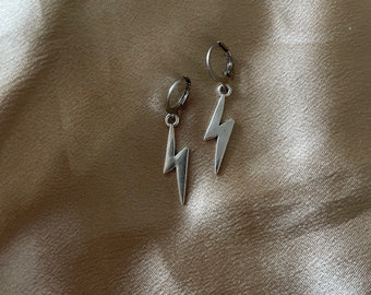 Lightning Charm Huggie Earrings
