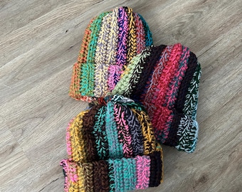 Made to Order Double-Strand Scrappy Crochet Beanie