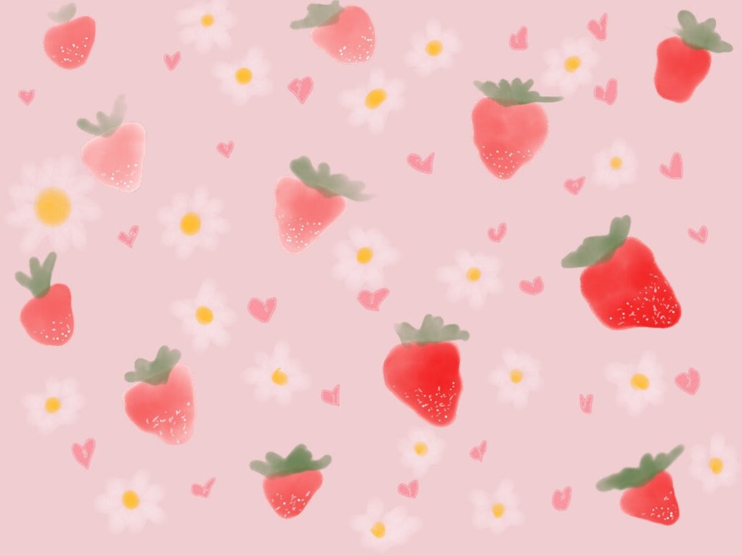 Strawberry Wallpaper - Etsy