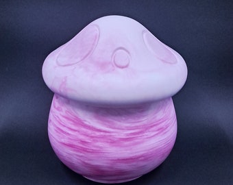 Ceramic Resin Mushroom Jar ( Pink Swirl)