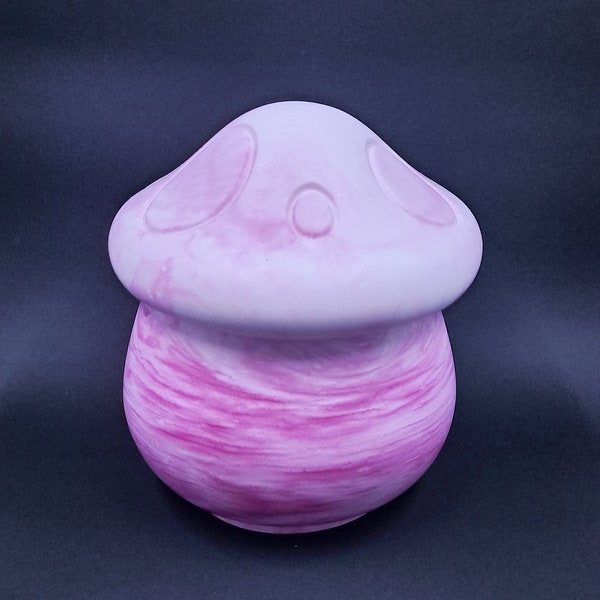 Ceramic Resin Mushroom Jar ( Pink Swirl)