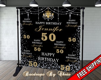 50th birthday backdrop | Etsy