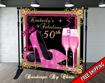 50th birthday backdrop | Etsy