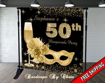 Masquerade Party Photo Backdrop Masquerade Mask Photo Backdrop Step and Repeat Backdrop 21st Birthday Backdrop 16th Birthday Backdrop