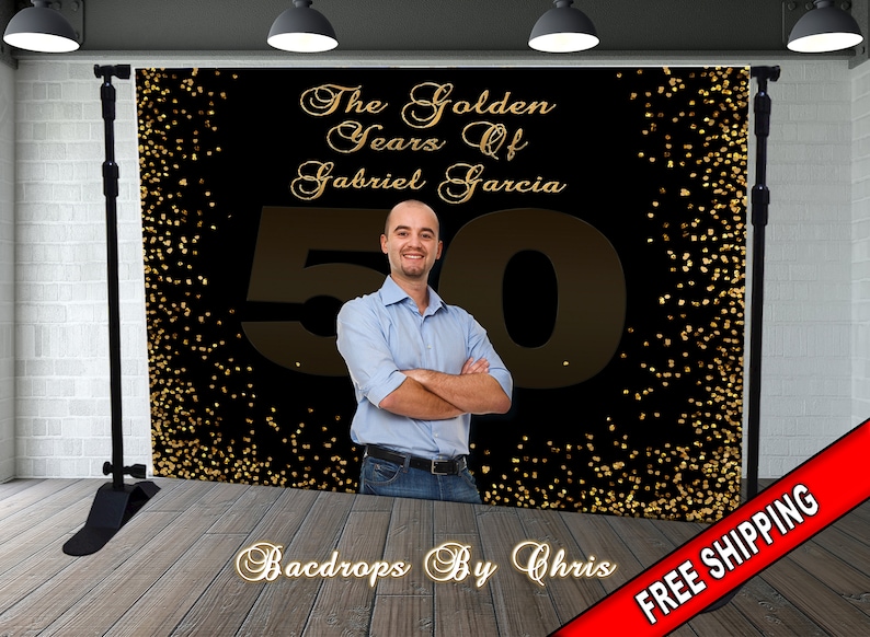 50th Birthday Backdrop Mens Backdrop Mens Birthday Etsy