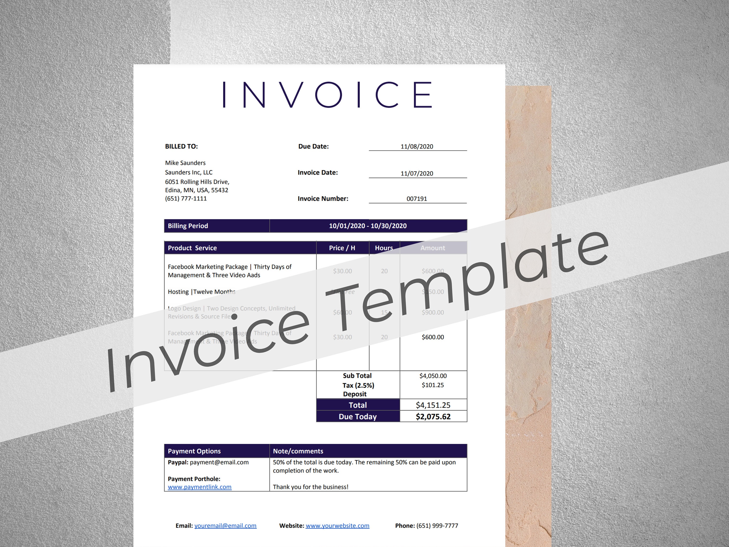 Google Docs Freelance Invoice Template Example
