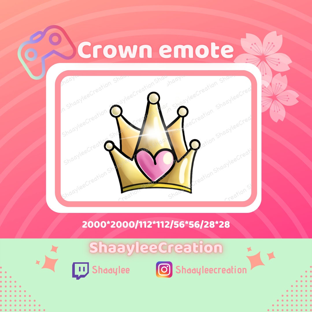 Cute Crown Emote for Twitch 112x112 56x56 28x28 Twitch - Etsy
