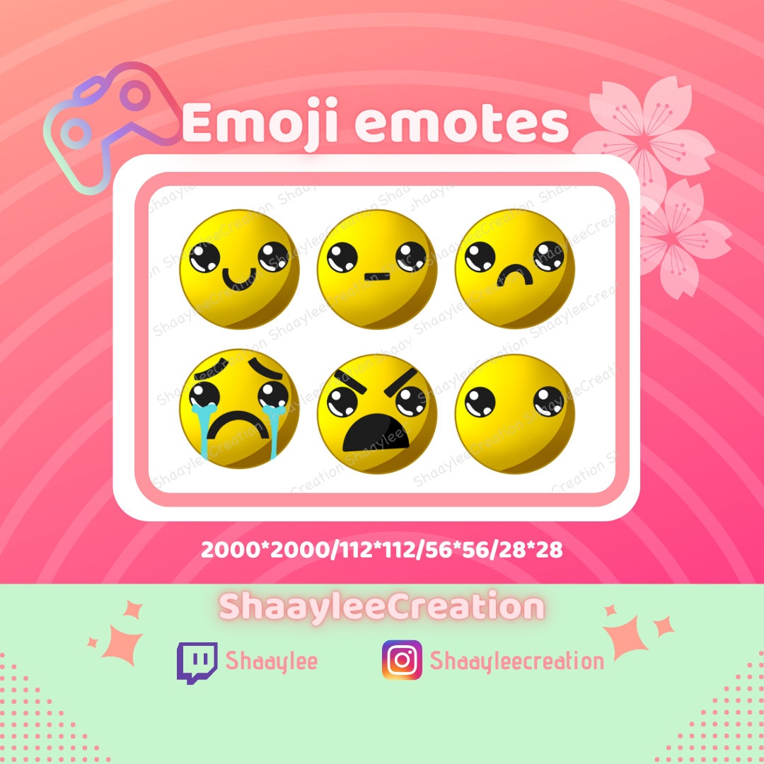 Emoji Emotes Package for Twitch 112x112 56x56 28x28 Etsy
