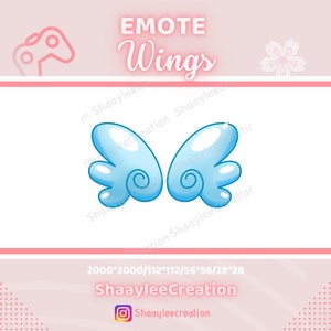 Blue wings emote for twitch 112x112, 56x56, 28x28, — Twitch, Youtube, Kawaii, Cute, Discord Streaming, Digital