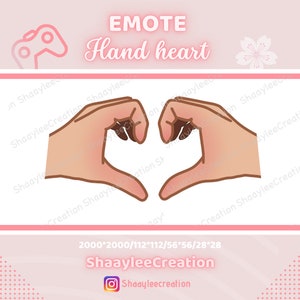 Cute heart hand for Twitch 112x112, 56x56, 28x28, -- Twitch, Youtube, Streaming, Digital, Discord,Emote