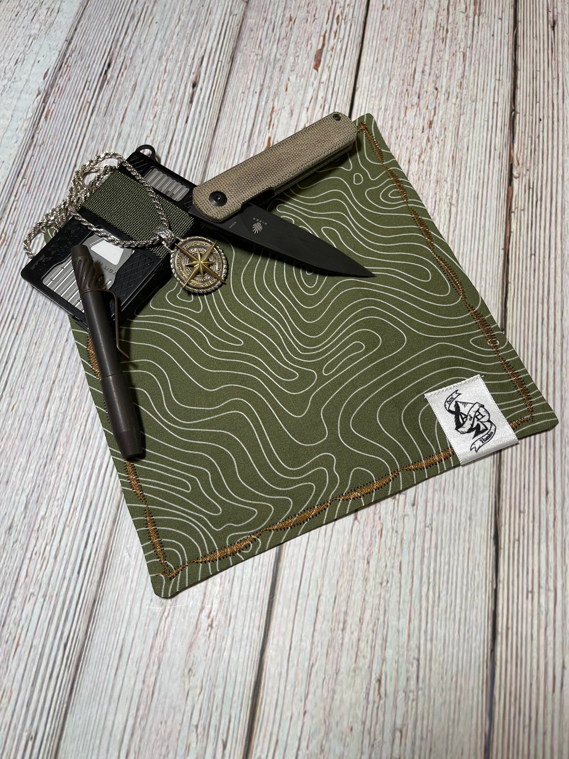 OD Green Topographic Map Topo Style EDC Microfiber Hank by Ace of Han…