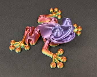 Articulated Tree Frog | 3D Printed to Order | 3 Sizes and 26+ Color Choices